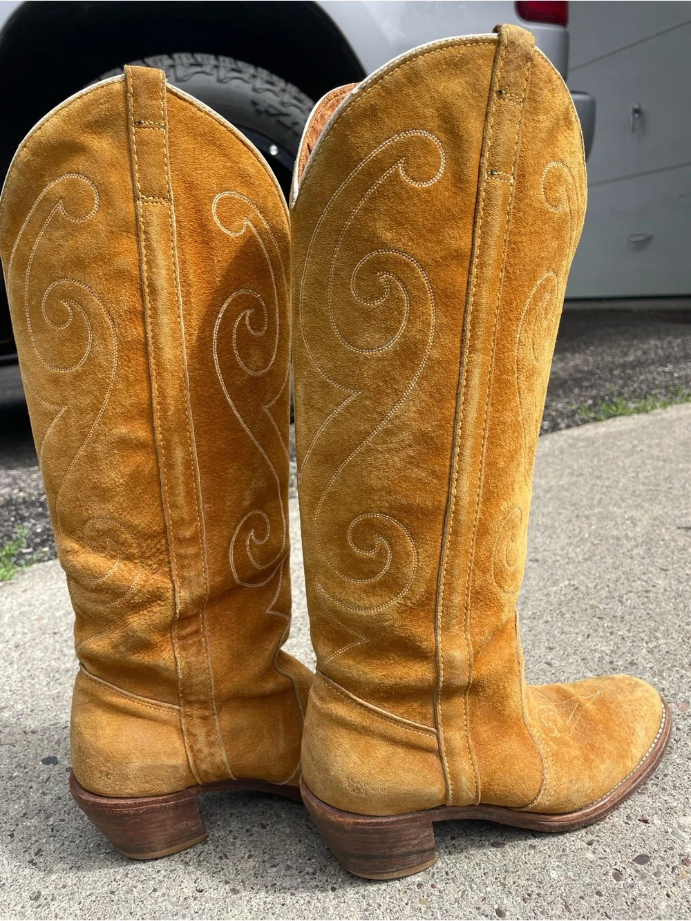 Dingo Women's Tall Suede Western Boots - Tan size 6.5